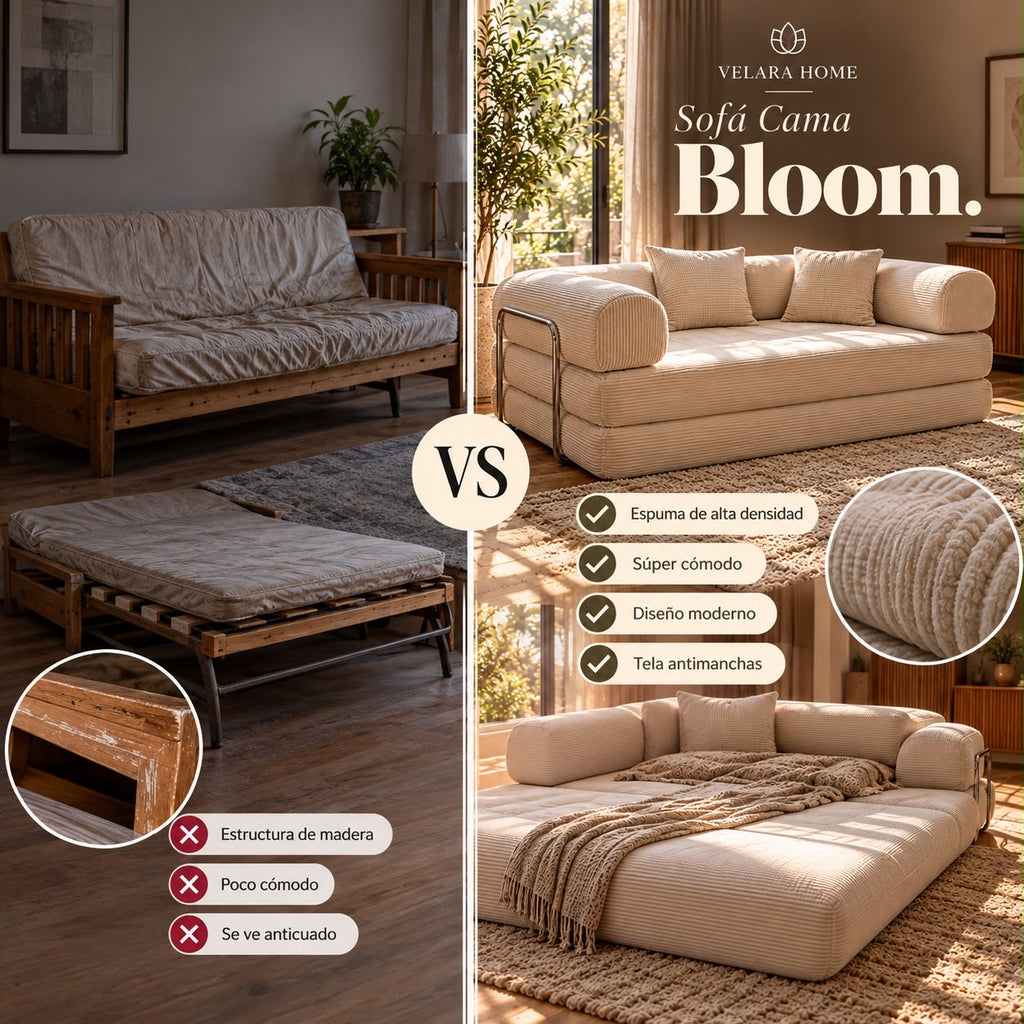 Sofá Cama Bloom — vs mueble tradicional