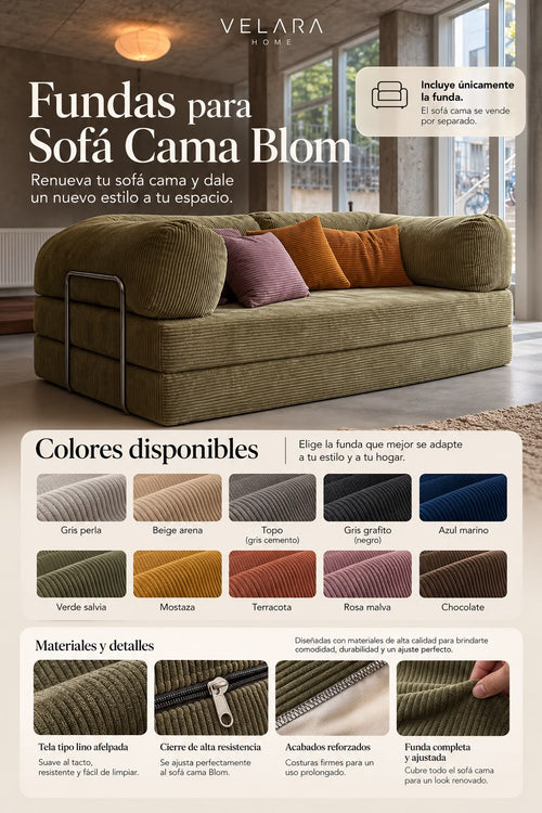 Funda Bloom - colores disponibles y materiales